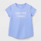 Girls' Short Sleeve 'lead The Change' Graphic T-shirt - All In Motion Light Purple