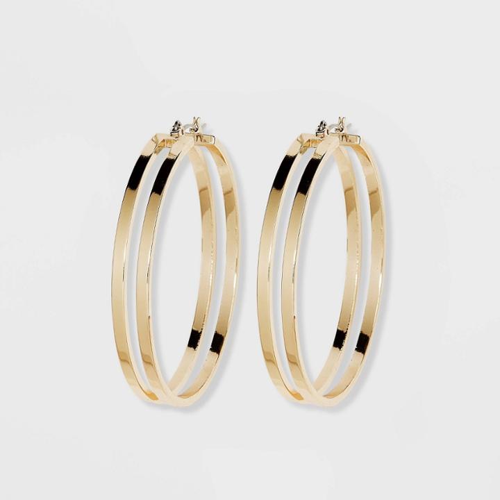 Open Flat Hoop Earrings - A New Day Gold