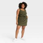 Women's Plus Size Stretch Woven Dress - All In Motion Green Olive