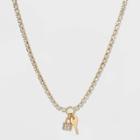 Sugarfix By Baublebar Key And Lock Pendant Necklace - Gold