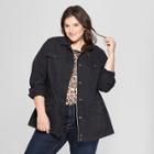 Women's Plus Size Military Jacket - A New Day Black X