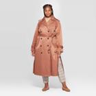 Women's Plus Size Trench Coat - A New Day Brown 3x, Women's,