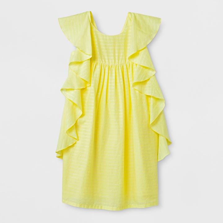 Girls' Woven Dress With Side Ruffle - Cat & Jack Yellow