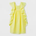 Girls' Woven Dress With Side Ruffle - Cat & Jack Yellow