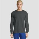 Hanes Men's Long Sleeve Beefy T-shirt - Charcoal Heather S, Size: Small, Grey Grey
