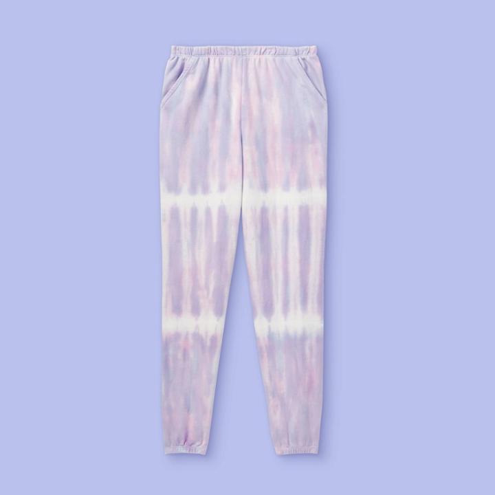 Girls' Tie-dye Jogger Pants - More Than Magic Periwinkle Blue/purple