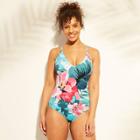 Women's Scoop Back One Piece Swimsuit - Kona Sol Tropical Print Xl,