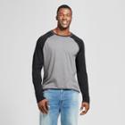 Men's Big & Tall Standard Fit Long Sleeve Baseball T-shirt - Goodfellow & Co Black