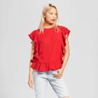Layered With Love Women's Short Sleeve Ruffle Blouse - Layered With