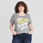 Modern Lux Women's Plus Size Sunshine Short Sleeve Graphic T-shirt (juniors') - Heather Gray 2x, Women's,
