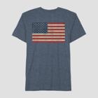 Well Worn Men's Short Sleeve Americana Classic Flag T-shirt - Heathered Deep Navy