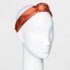 Knot Top Poof Satin Plastic Headband - A New Day Rust, Red