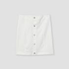 Girls' Button-front Denim Skirt - Art Class White