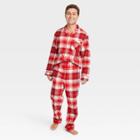 Men's Tartan Plaid 2pc Pajama Set - Hearth & Hand With Magnolia Red/cream