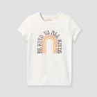 Girls' 'be Kind To All' Short Sleeve Graphic T-shirt - Cat & Jack Cream