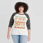 Women's Warner Bros. Elf Plus Size Christmas Emotions Long Sleeve Graphic T-shirt - Ivory