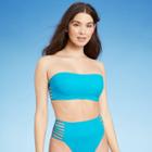 Women's Light Lift Strappy Side Bandeau Bikini Top - Shade & Shore Bright Blue