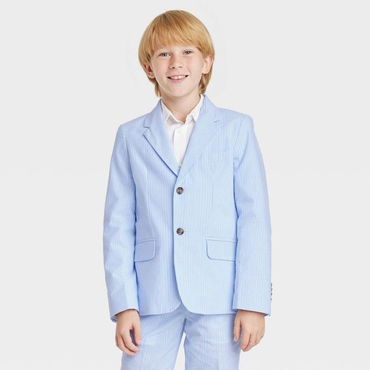 Boys' Seersucker Striped Suit Jacket - Cat & Jack Blue