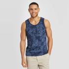 Men's Printed Standard Fit U-neck Novelty Tank Top - Goodfellow & Co Blue S, Men's, Size: Small,