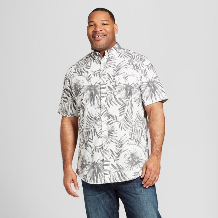 Men's Big & Tall Short Sleeve Button-down Shirt - Goodfellow & Co Gray