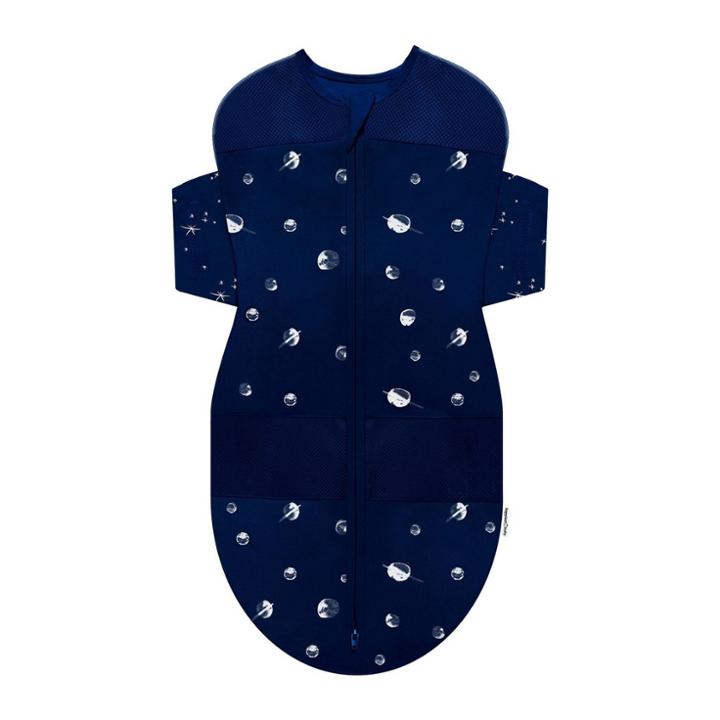 Happiest Baby Snoo Sack Swaddle Wrap - Navy With Planets Stars On Wings -