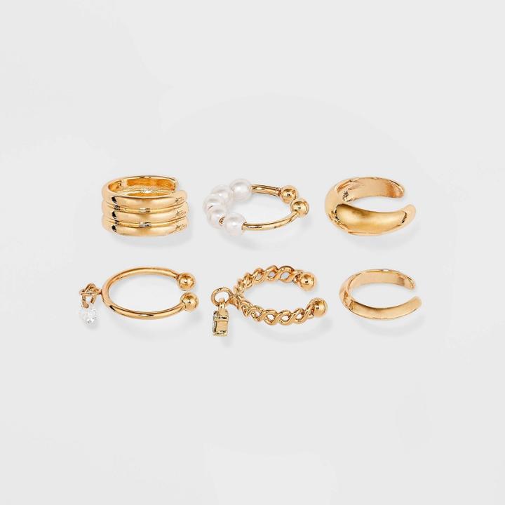 Banded Ear Cuffs With Pearls - A New Day Gold