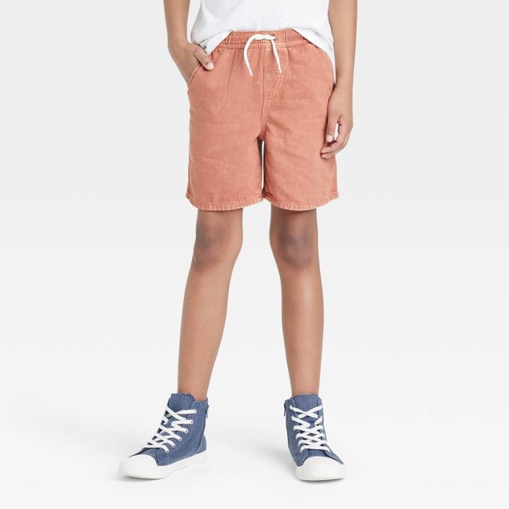 Boys' Relaxed Pull-on 'above The Knee Jean Shorts - Art Class Orange