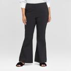 Women's Plus Size Relaxed Flared Pants - Who What Wear Black