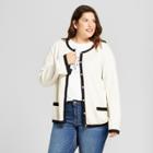 Women's Plus Size Embellished Cardigan - A New Day Cream X, Ivory