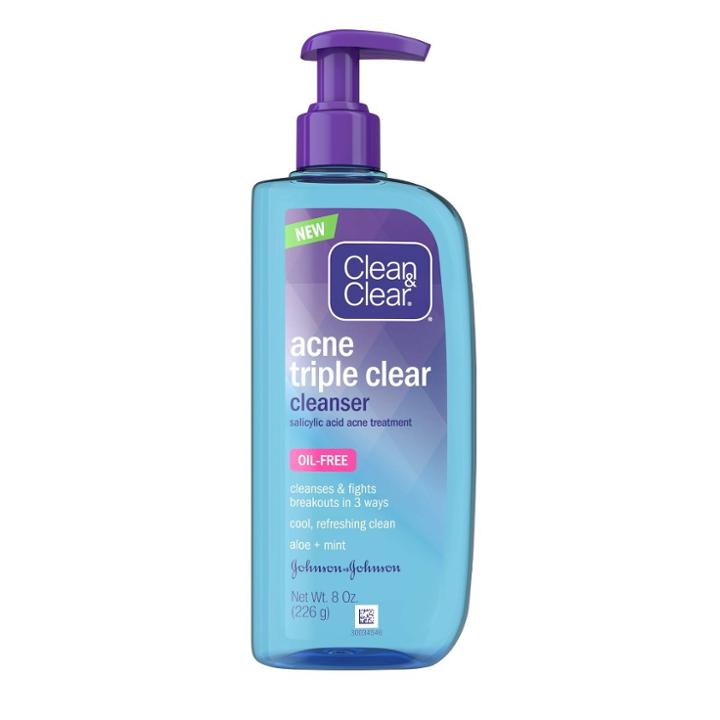 Clean & Clear Acne Triple Clear Facial Cleanser Salicylic Acid - 8oz, Adult Unisex
