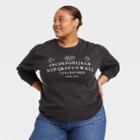 Mighty Fine Women's Plus Size Halloween Ouija Board Graphic Sweatshirt - Black
