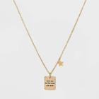 Beloved + Inspired Engraved Gold Dipped 'love You To The Moon And Back' Chain Necklace - Gold
