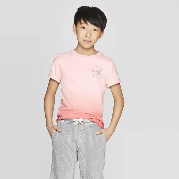 Boys' Short Sleeve Dip Dye T-shirt - Art Class Pink