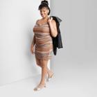 Women's Plus Size Sleeveless Mesh Bodycon Dress - Wild Fable Brown