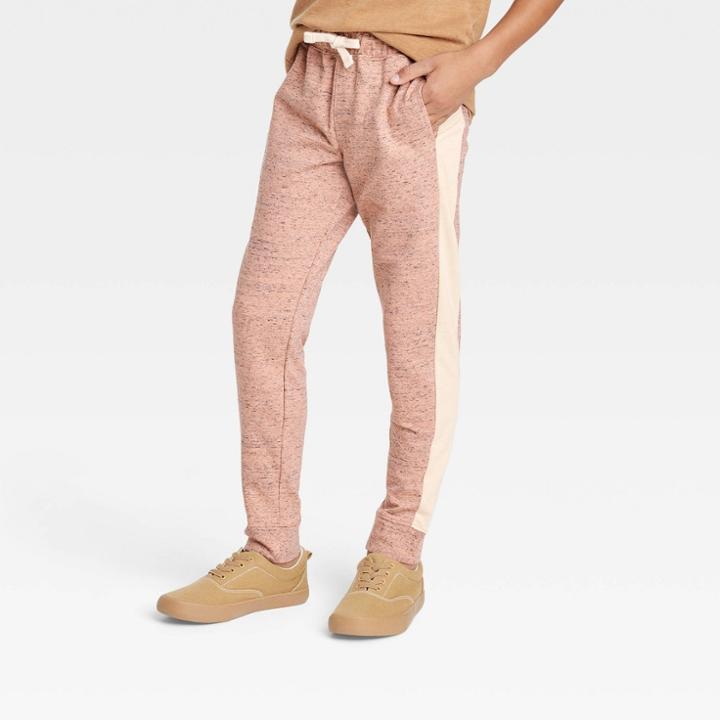 Boys' Side Striped Knit Jogger Pants - Cat & Jack Peach Orange