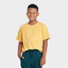 Boys' Mineral Wash Knit Short Sleeve T-shirt - Art Class Yellow