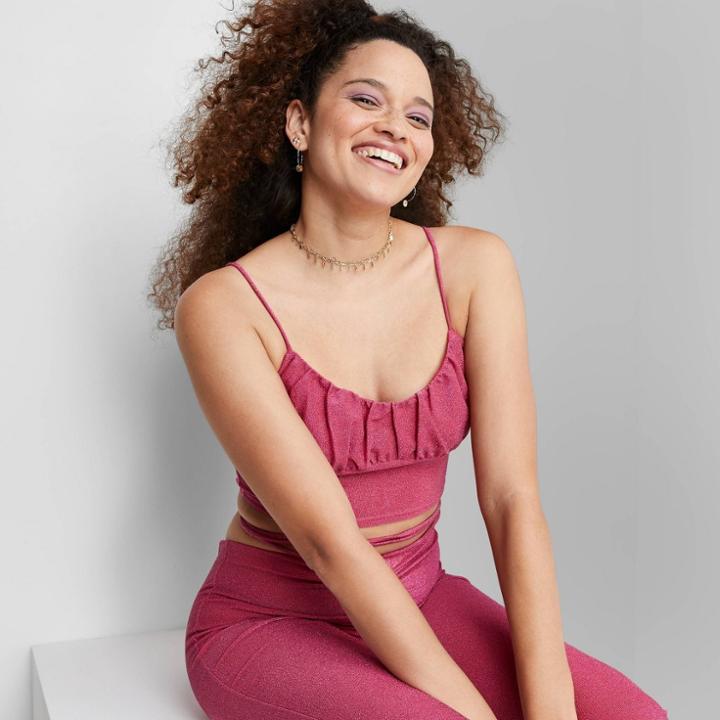 Women's Lurex Tiny Tank Top - Wild Fable Pink