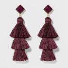 Sugarfix By Baublebar Tassel Drop Earrings With Crystal Studs - Deep Purple, Girl's