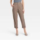 Women's High-rise Straight Chilled Out Ankle Chino Pants - A New Day Dark Brown