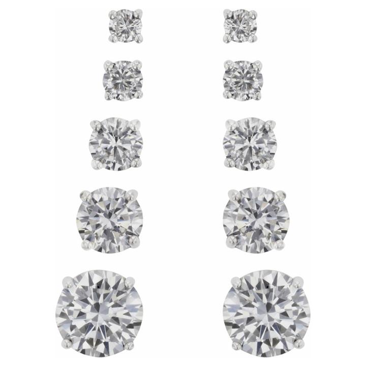 Distributed By Target Studs Earrings Sterling Cubic Zirconia - 5pk -