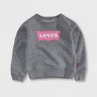 Levi's Toddler Girls' Crew Neck Pullover Sweatshirt - Heather Gray