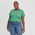 Grayson Threads Women's Plus Size Fa La La La Short Sleeve Graphic T-shirt - Green