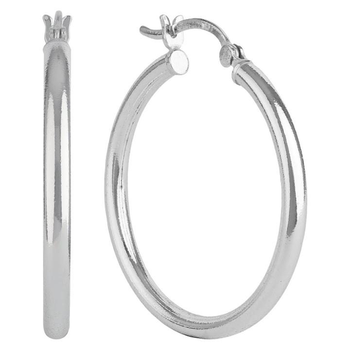 Distributed By Target Women's Sterling Silver Hoop Earring With Click Top -
