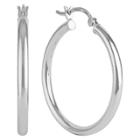 Distributed By Target Women's Sterling Silver Hoop Earring With Click Top -