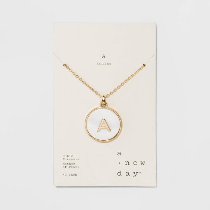 Mop Initial A Necklace 30+3 - A New Day Gold