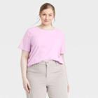 Women's Plus Size Short Sleeve T-shirt - Universal Thread Light Violet 1x,