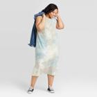 Women's Plus Size Tie-dye Sleeveless Knit Dress - Universal Thread Blue 1x, Women's,