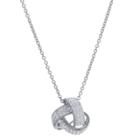 Target Women's Sterling Silver Crystal Love Knot Pendant Necklace