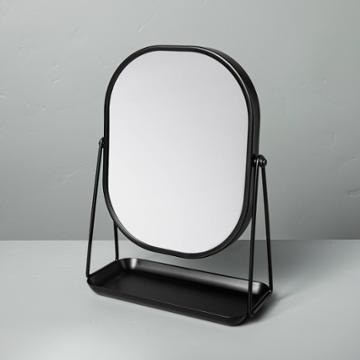 Hearth & Hand With Magnolia Metal Vanity Flip Mirror With Tray Black - Hearth & Hand With