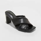 Women's Clementine Padded Crossband Heels - A New Day Black